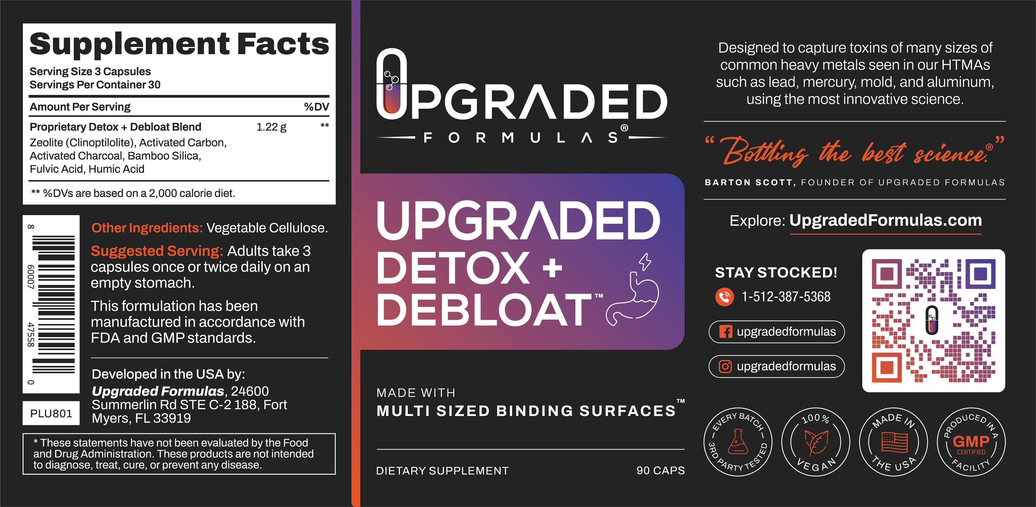 Upgraded Detox + Debloat Capsules (90 ct) by Upgraded Formulas®