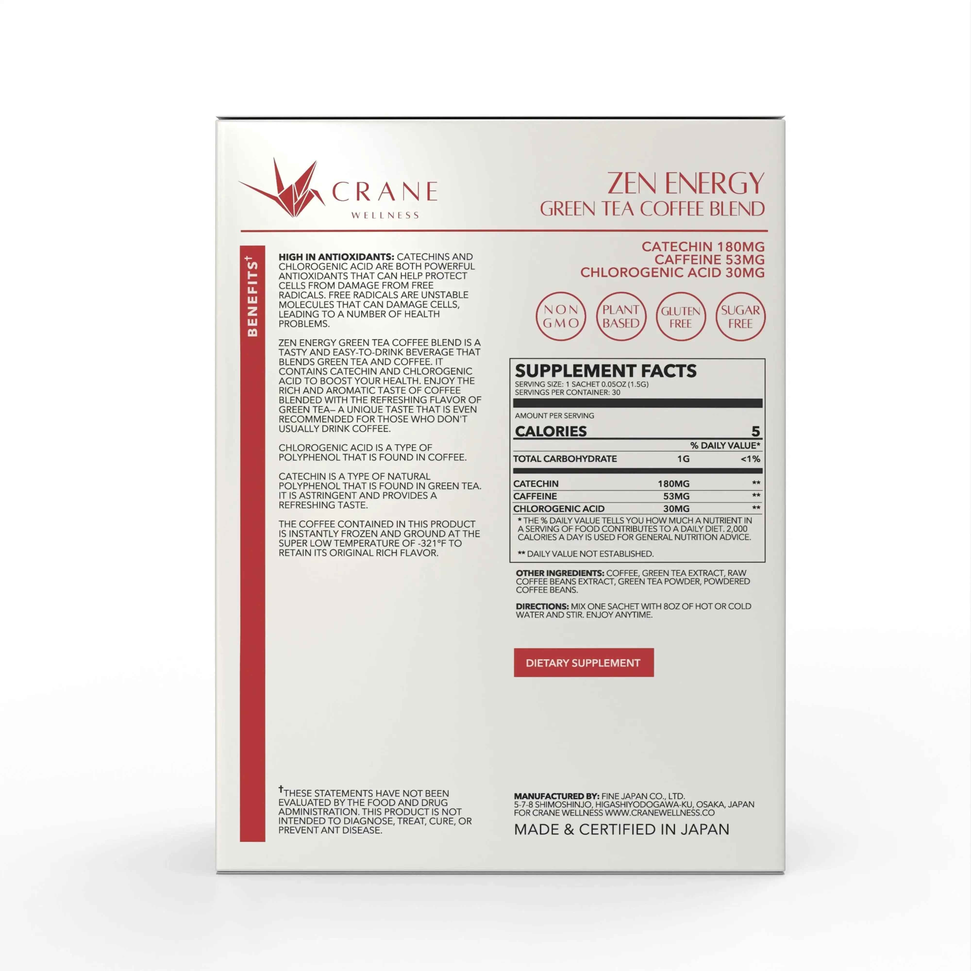 Zen Energy Green Tea & Coffee by Crane Wellness