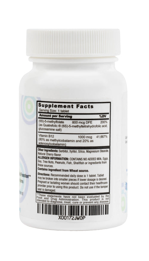 Active Methyl B-12 Folate - Lozenges (60 Count/ 60 Servings) by Core Med Science