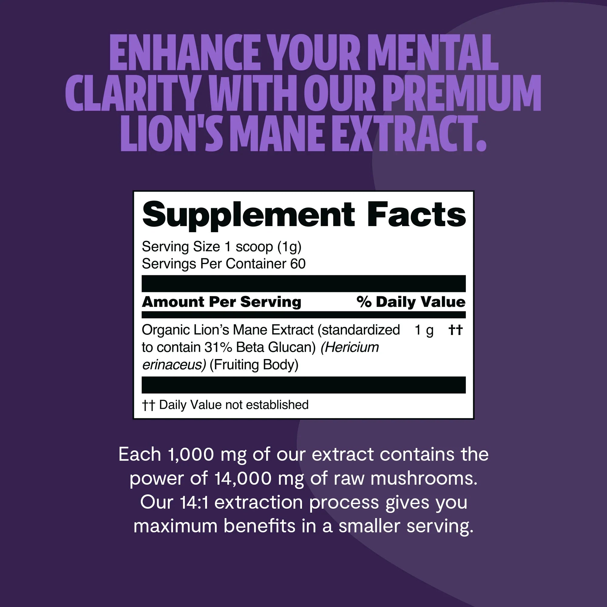 Lion's Mane Mushroom Extract Powder by FreshCap Mushrooms