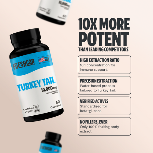 Turkey Tail Mushroom Extract Capsules by FreshCap Mushrooms