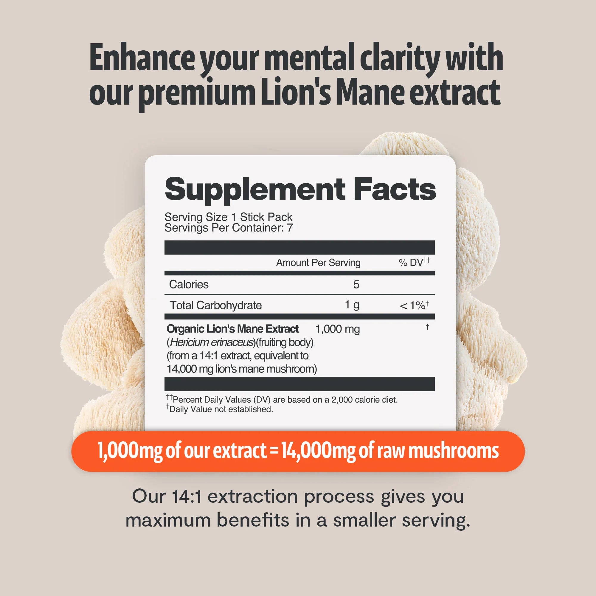 Lion's Mane Mushroom Extract Powder by FreshCap Mushrooms