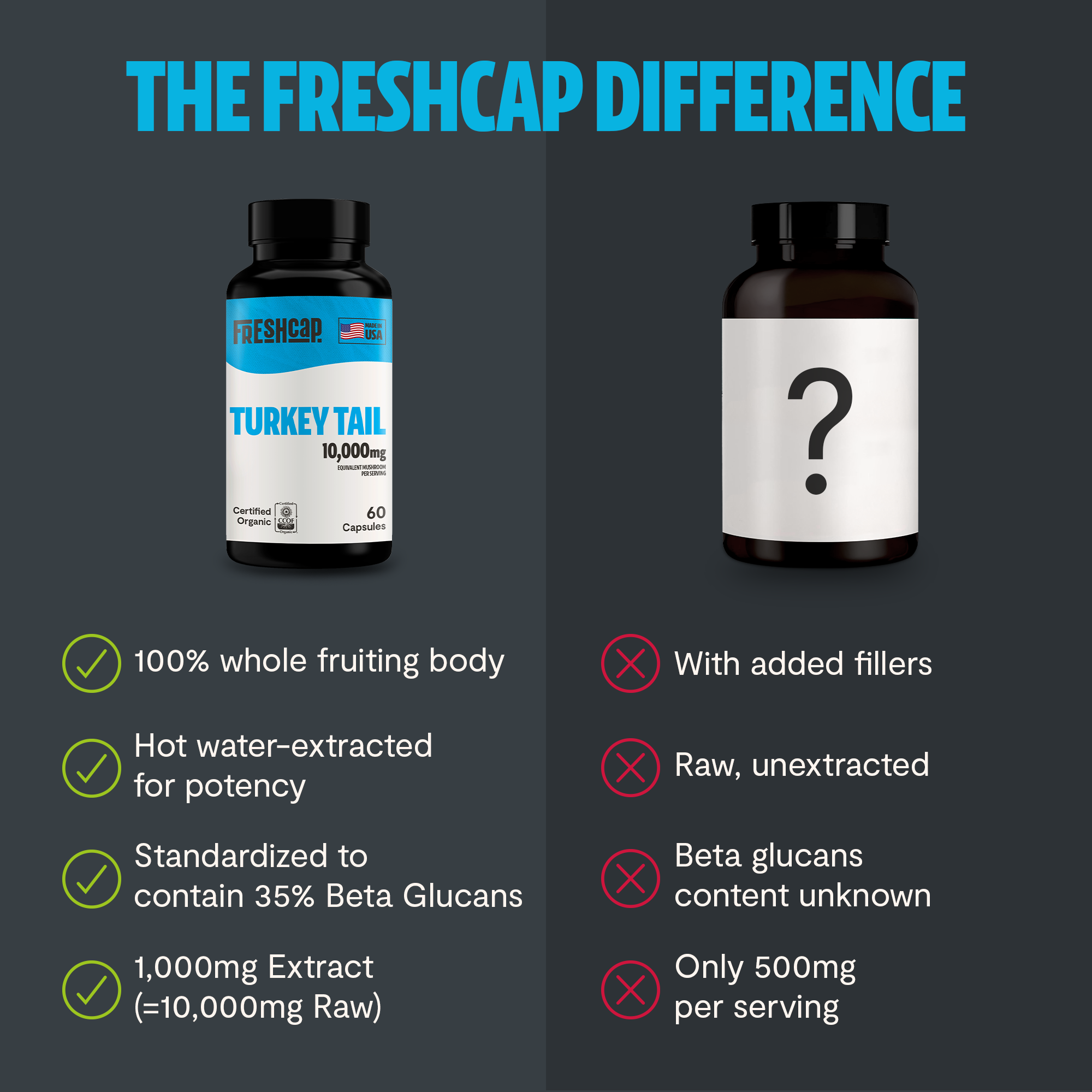 Turkey Tail Mushroom Extract Capsules by FreshCap Mushrooms