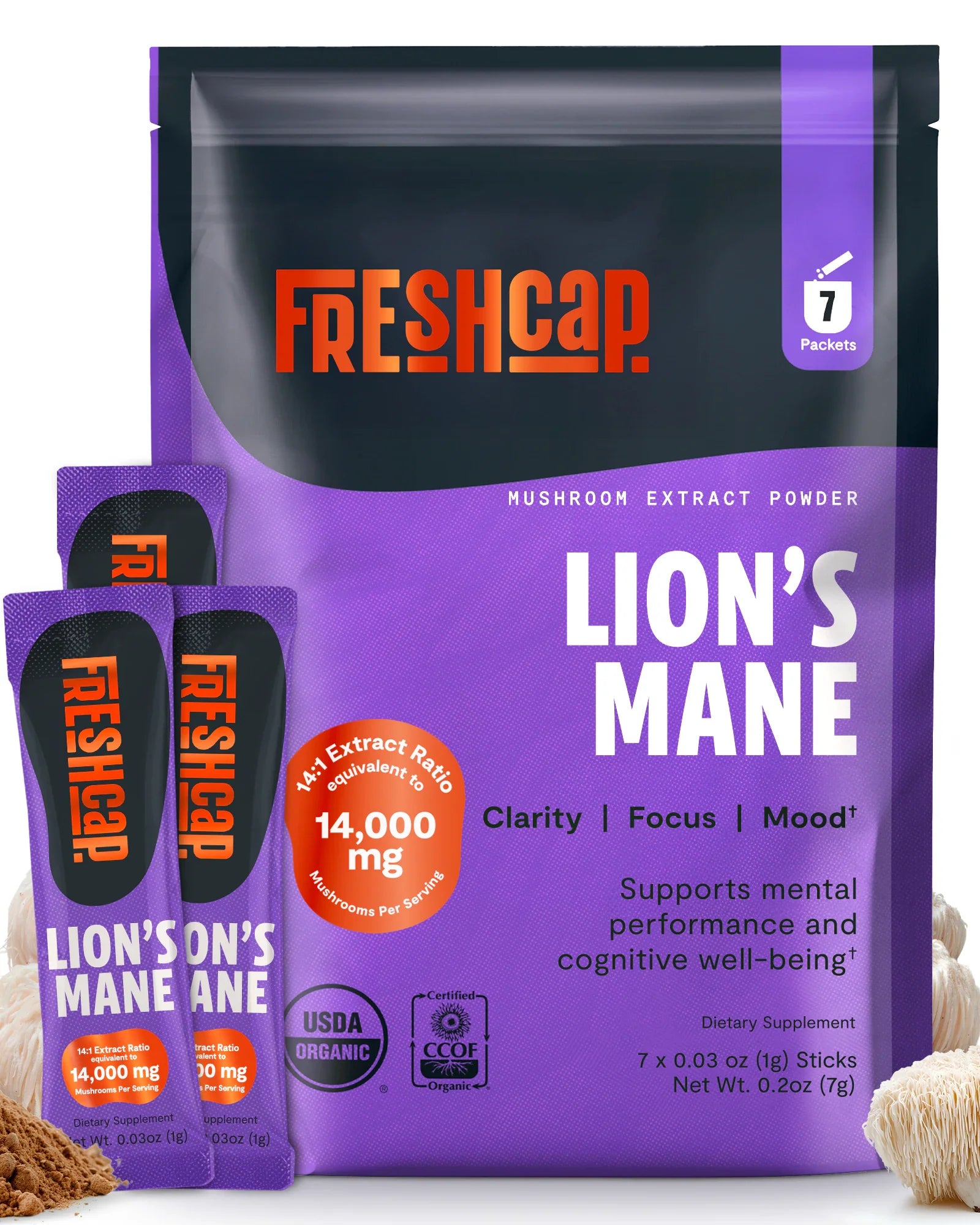 Lion's Mane Mushroom Extract Powder by FreshCap Mushrooms