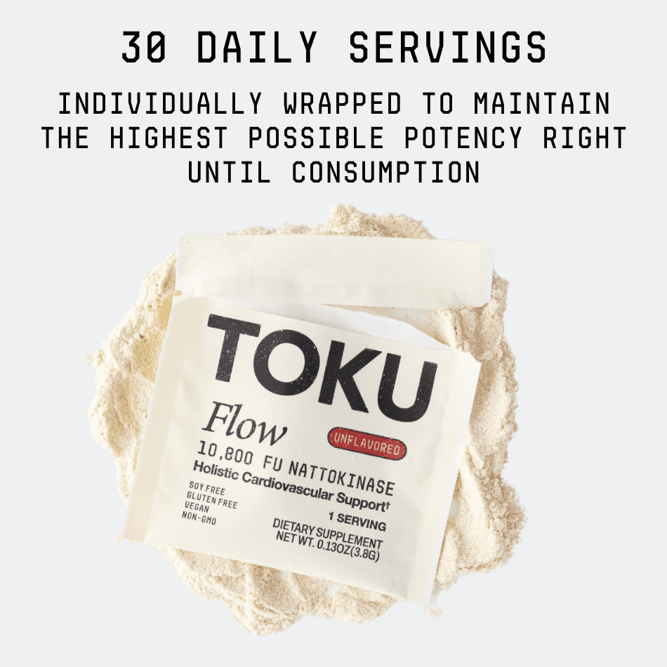Toku Flow 10,800 FU Nattokinase Supplement | Soy Free Powder by Toku