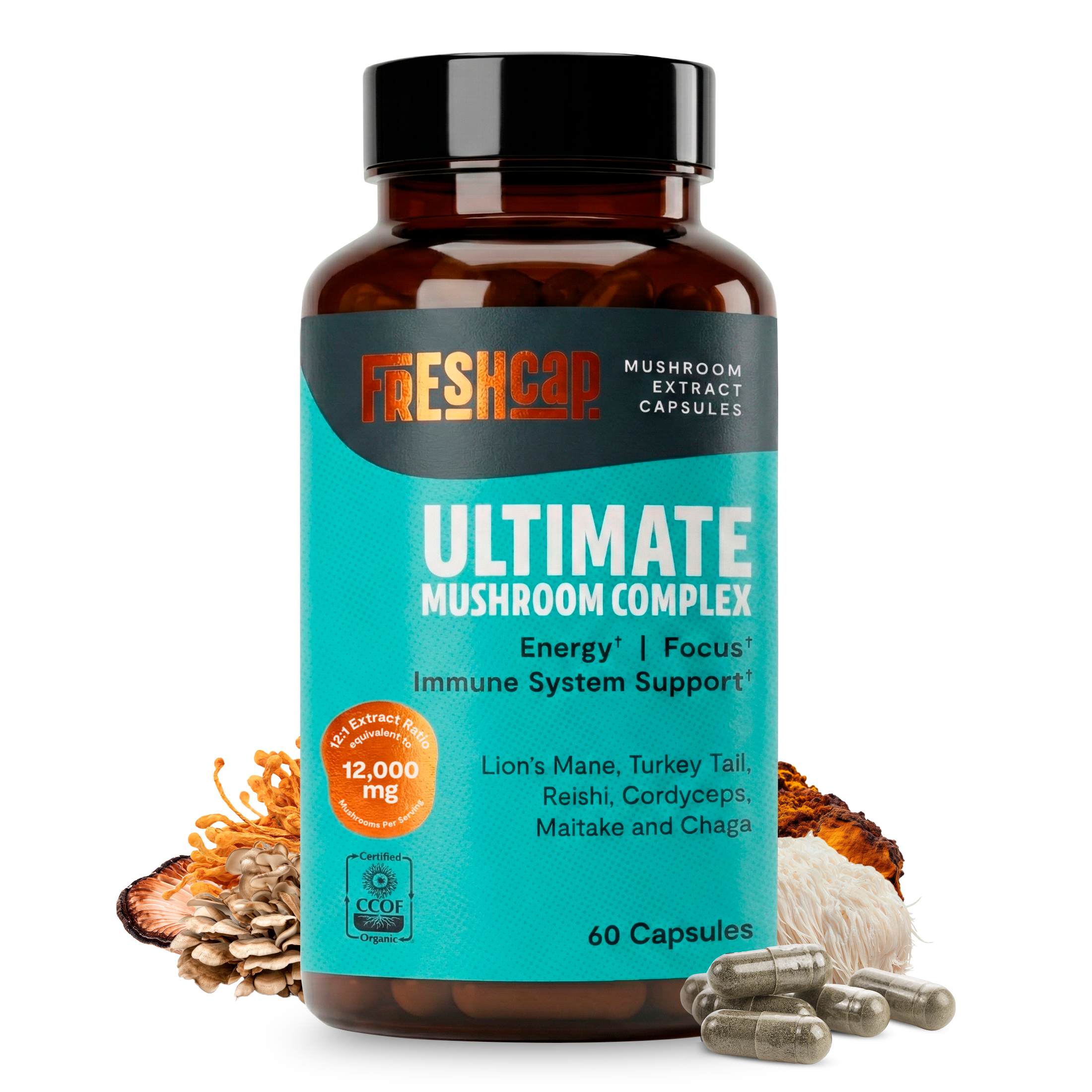 Ultimate Mushroom Complex Capsules by FreshCap Mushrooms